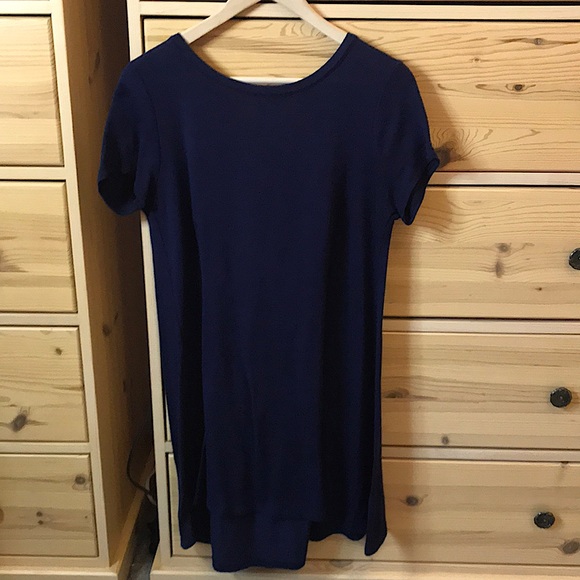Lulus Jersey Knit Navy Cut Out Back T Shirt Dress Size Large - Picture 1 of 9